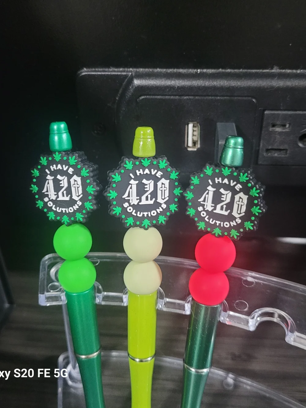 Handmade 420 Solutions Beaded Pen